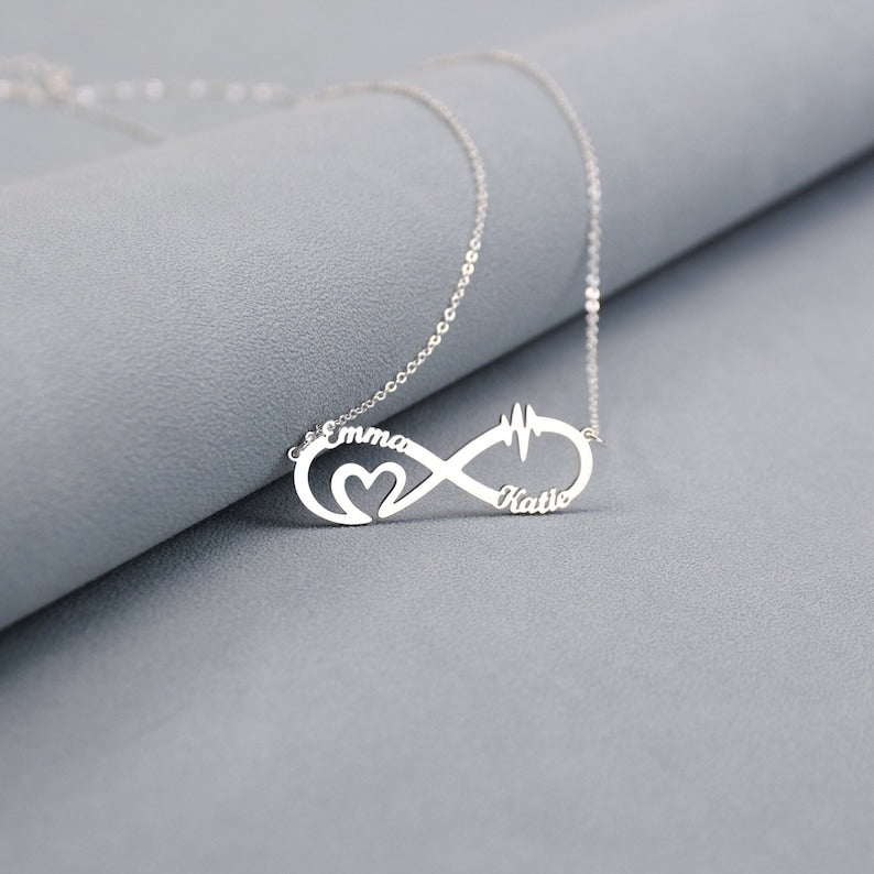 Infinity Name Necklace with Heart