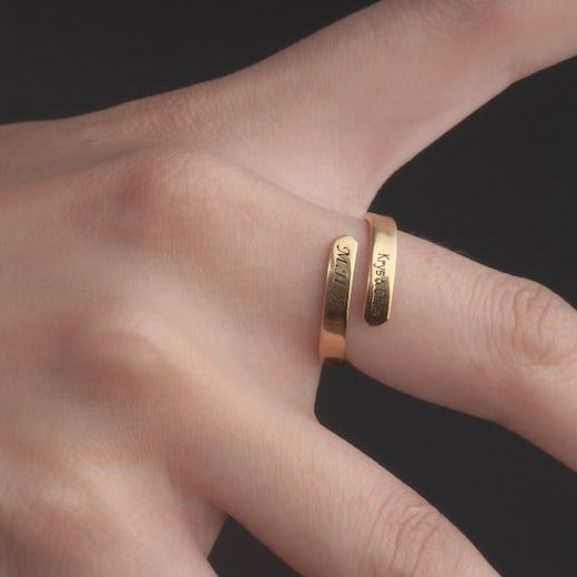 Two Name Ring in Sterling Silver