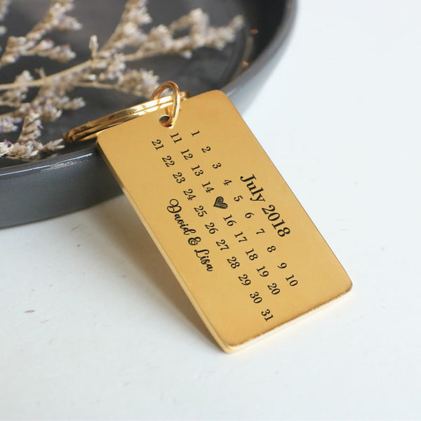 Calendar Keychain Personalized for Gift