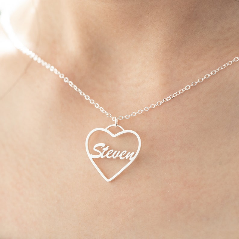 Custom Two Name Necklace with Heart