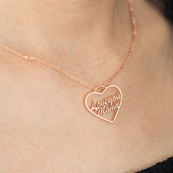 Custom Two Name Necklace with Heart