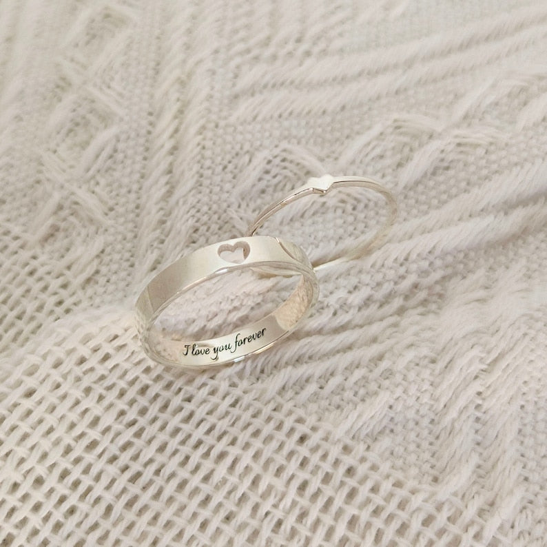 Monogrammed Couples Rings Personalized Engraved Couples Rings Set-925 Sterling Silver – Artsy Store