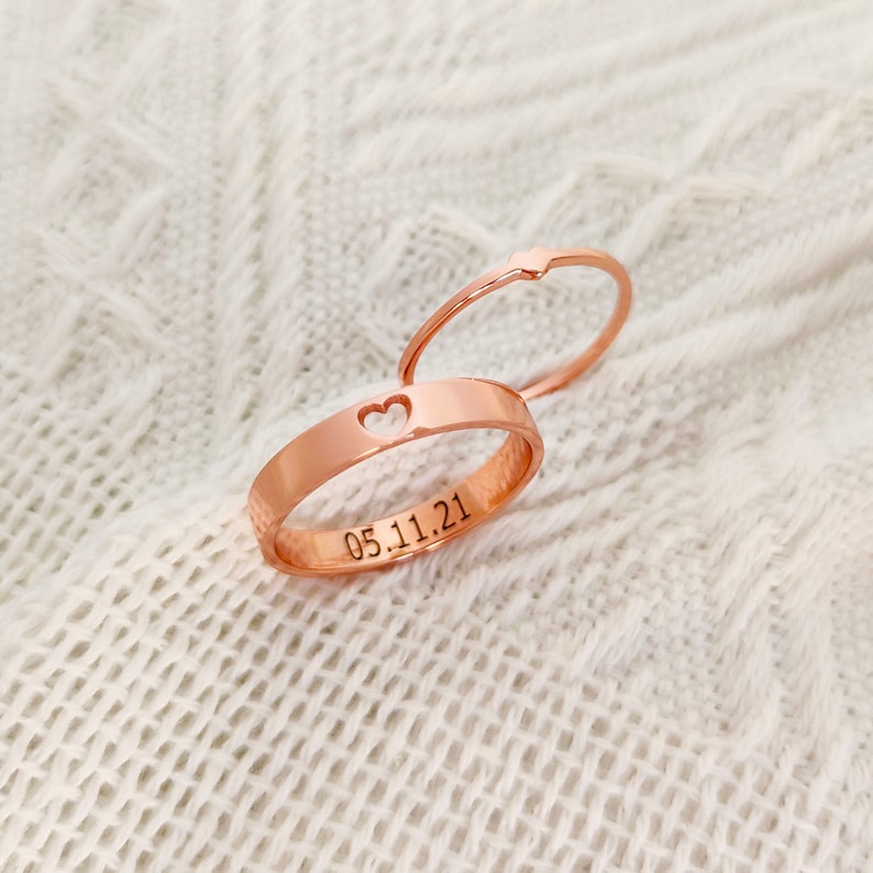 Monogrammed Couples Rings Personalized Engraved Couples Rings Set-925 Sterling Silver – Artsy Store
