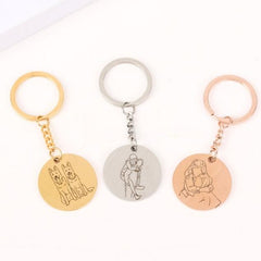 Line Art Picture Keychain