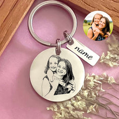 Custom Portrait Engraved Keyring