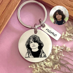 Custom Portrait Engraved Keyring