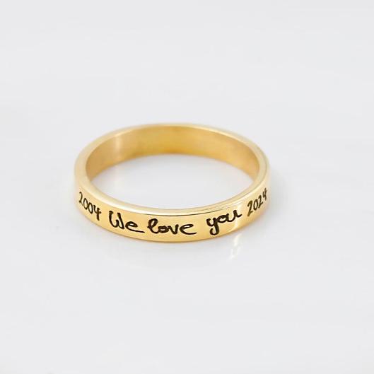 Engraved Personalized Handwriting Ring