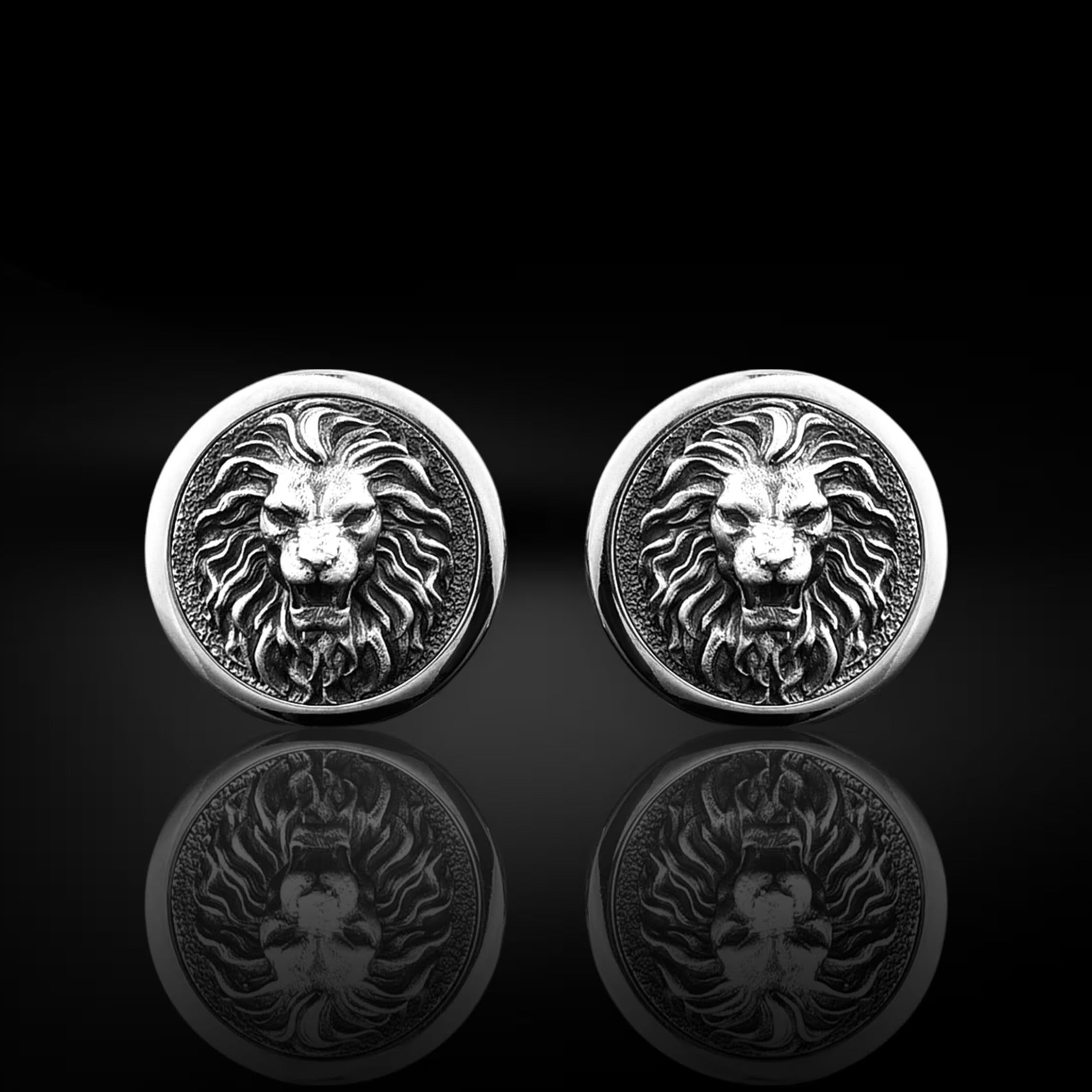 Wild Lion Sterling Silver Men Cufflinks