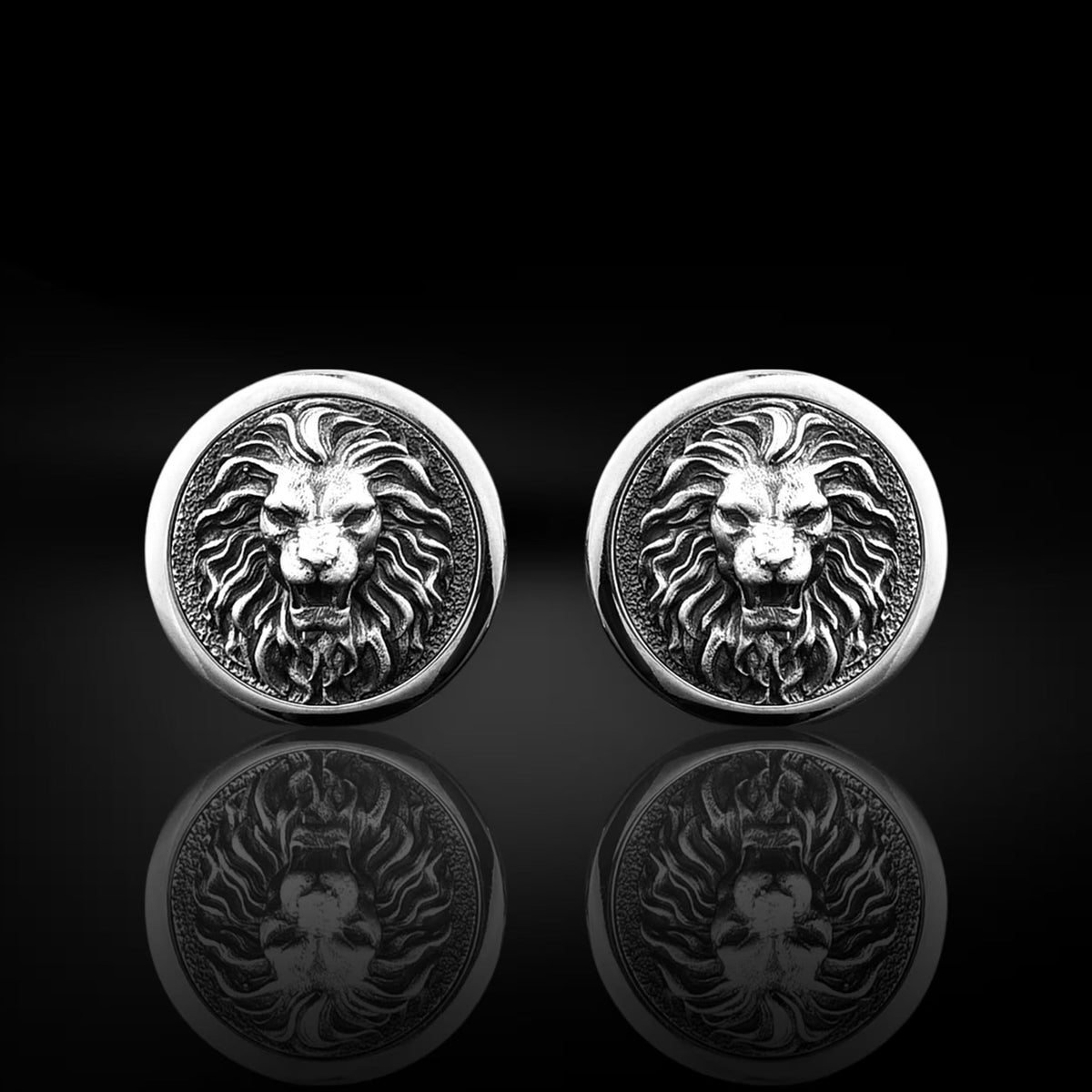 Wild Lion Sterling Silver Men Cufflinks
