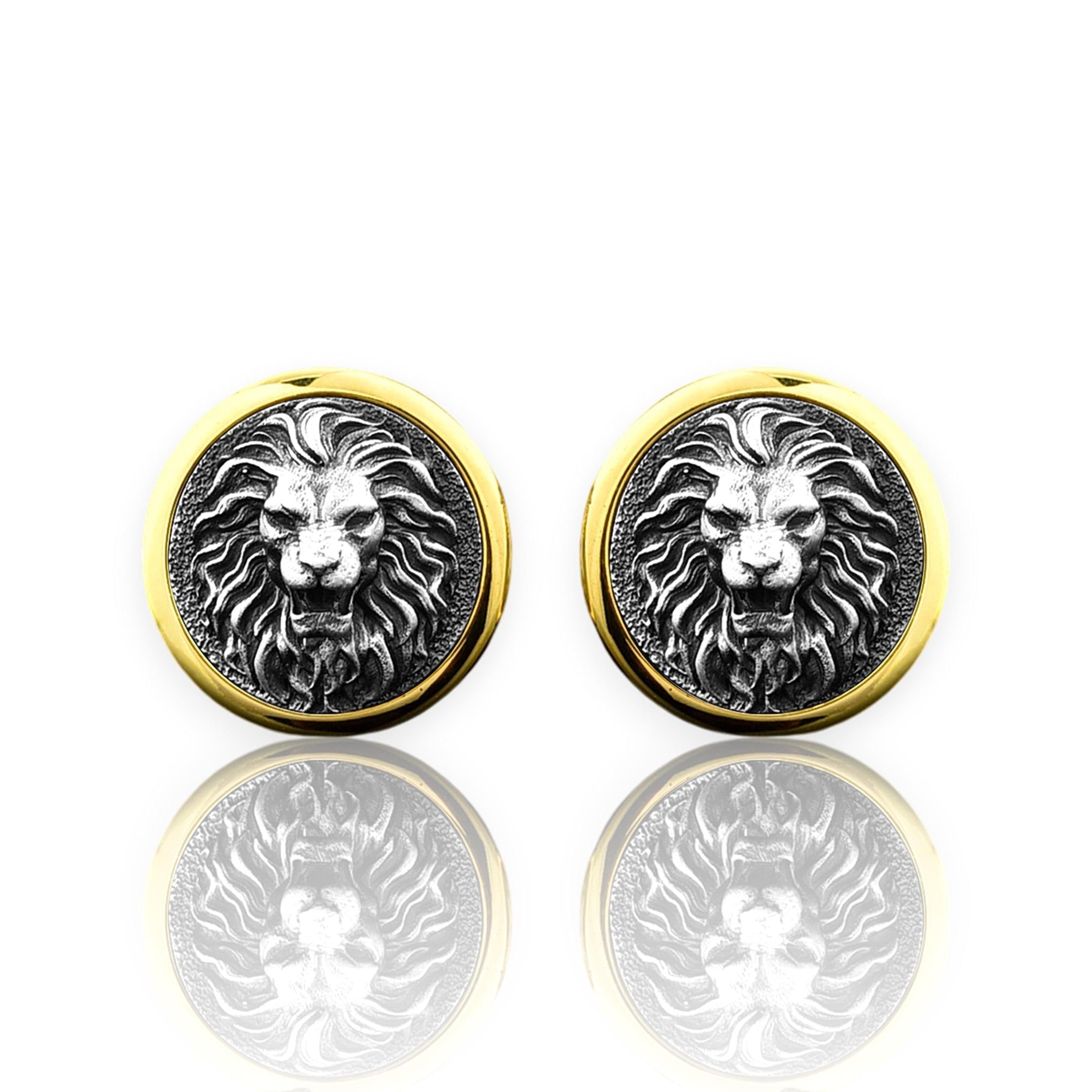 Wild Lion Sterling Silver Men Cufflinks