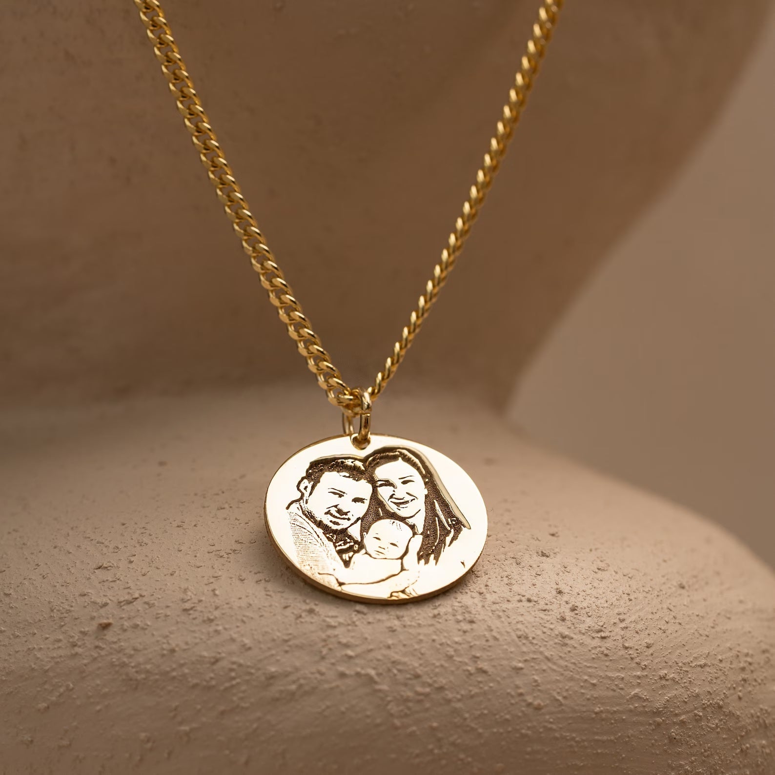 Custom Photo & Text Engraved Pendant