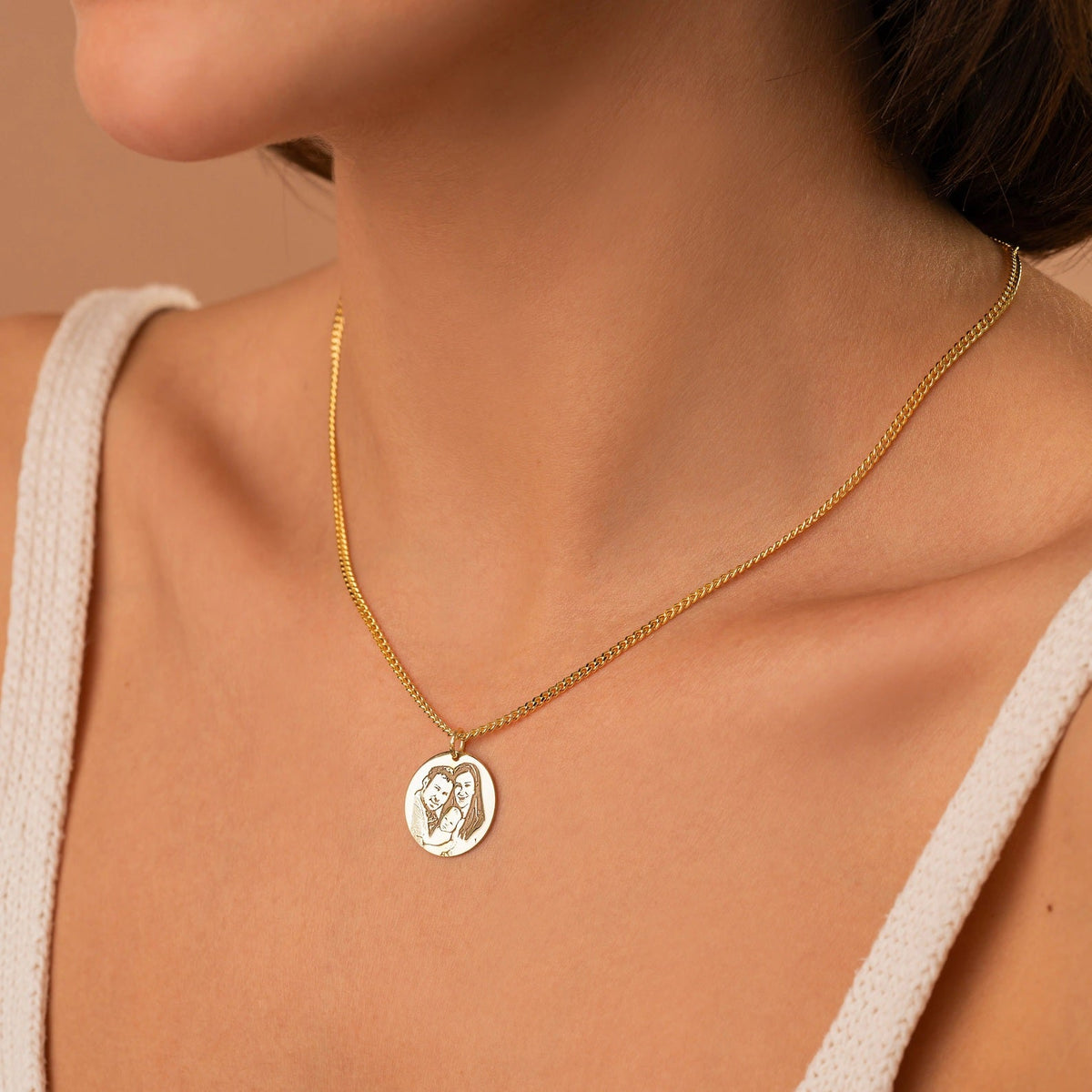 Custom Photo & Text Engraved Pendant