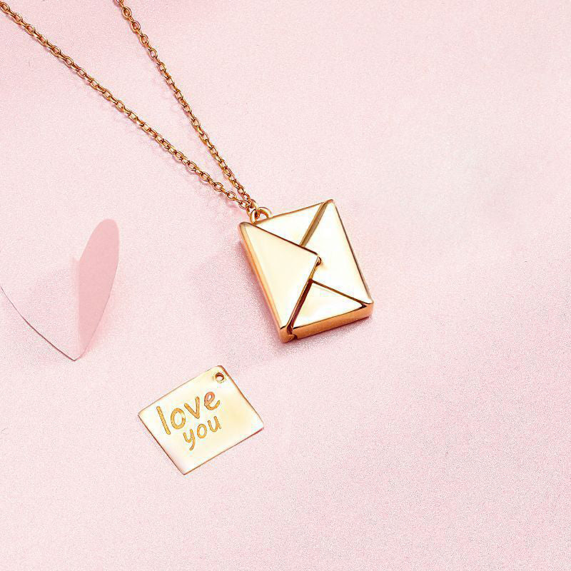 Envelope Massage Locket Necklace
