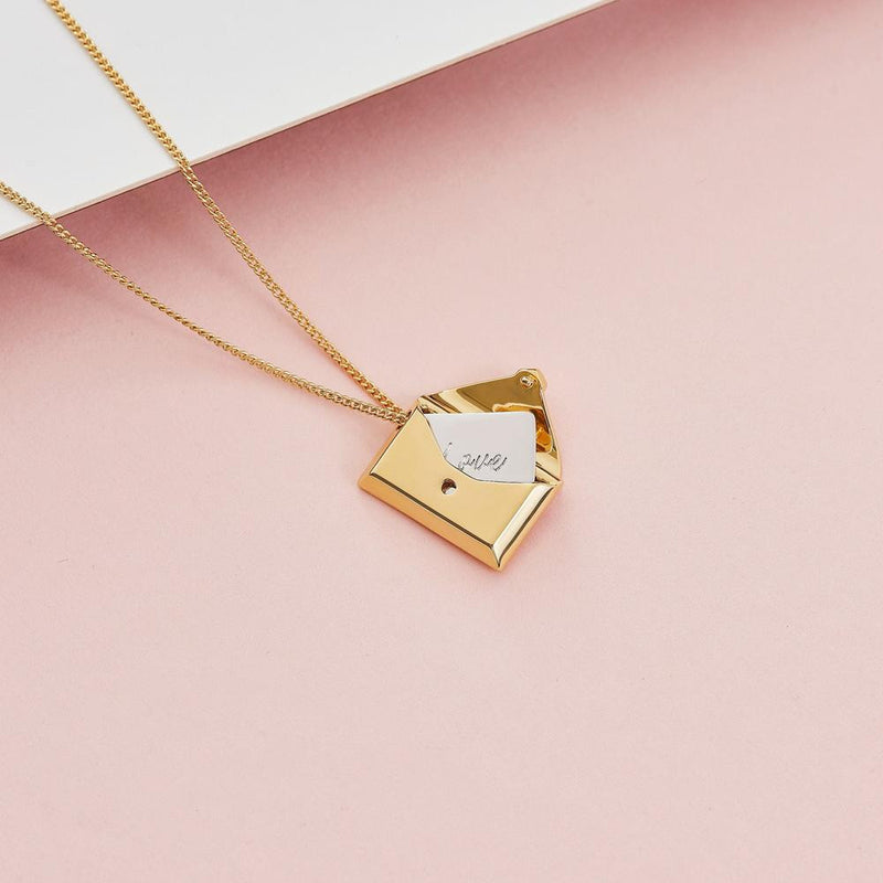 Envelope Massage Locket Necklace