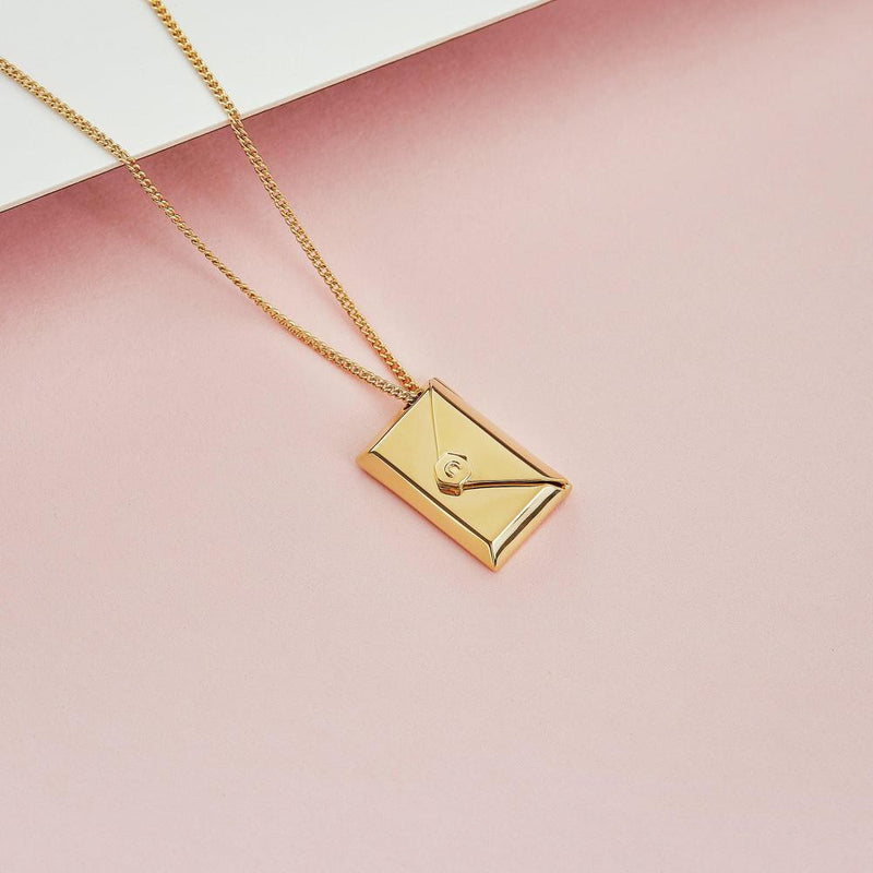 Envelope Massage Locket Necklace