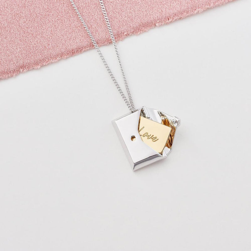 Envelope Massage Locket Necklace