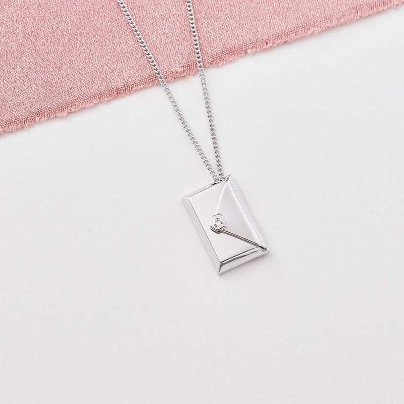 Envelope Massage Locket Necklace