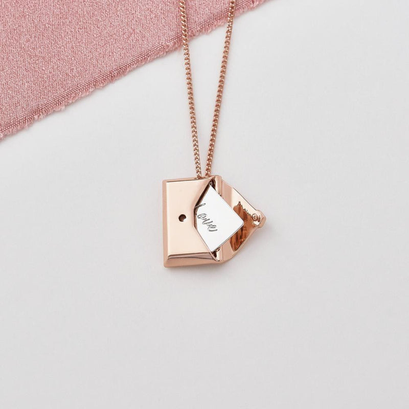 Envelope Massage Locket Necklace