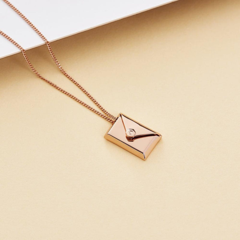 Envelope Massage Locket Necklace