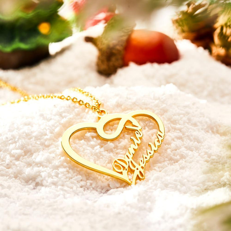 Heart Two Name Necklace