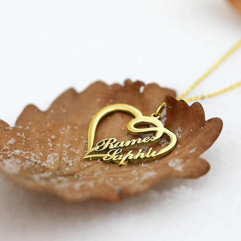 Heart Two Name Necklace