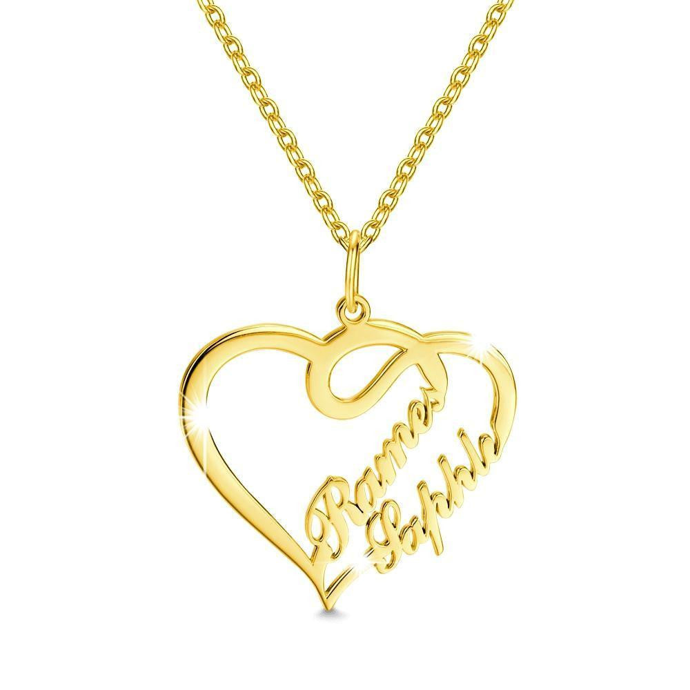 Heart Two Name Necklace
