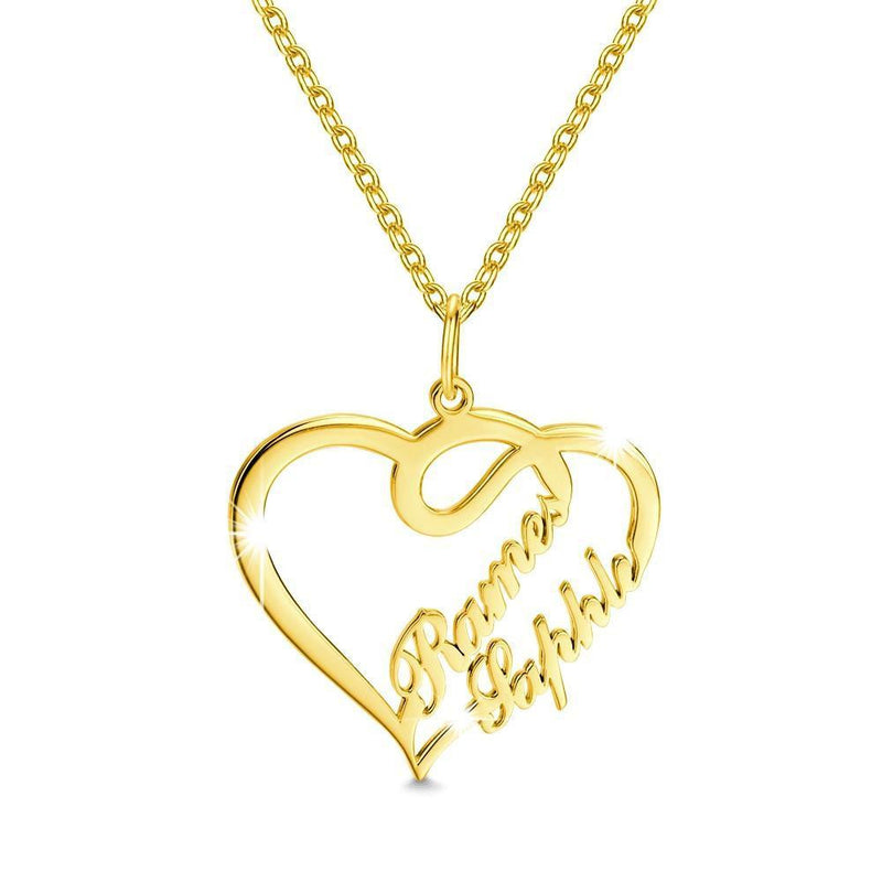Heart Two Name Necklace