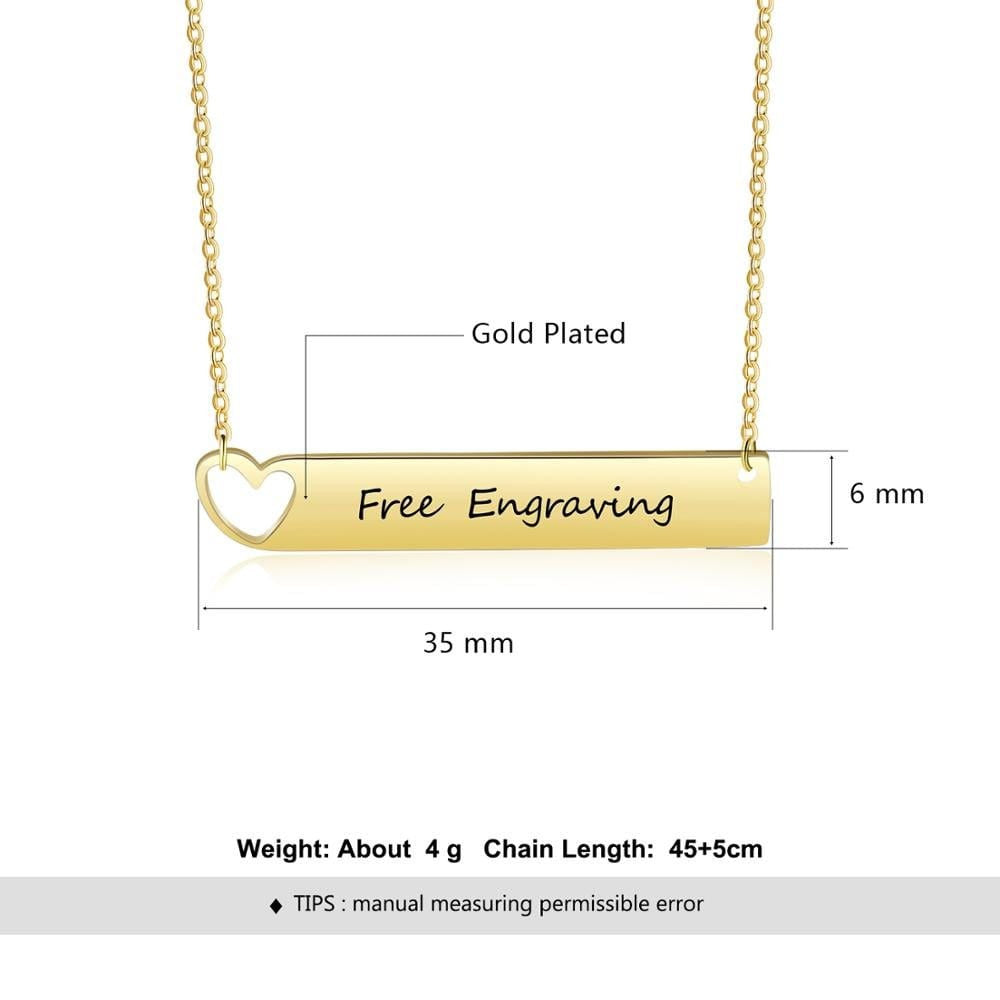CUSTOM NAME ENGRAVED NAME PLATE NECKLACE