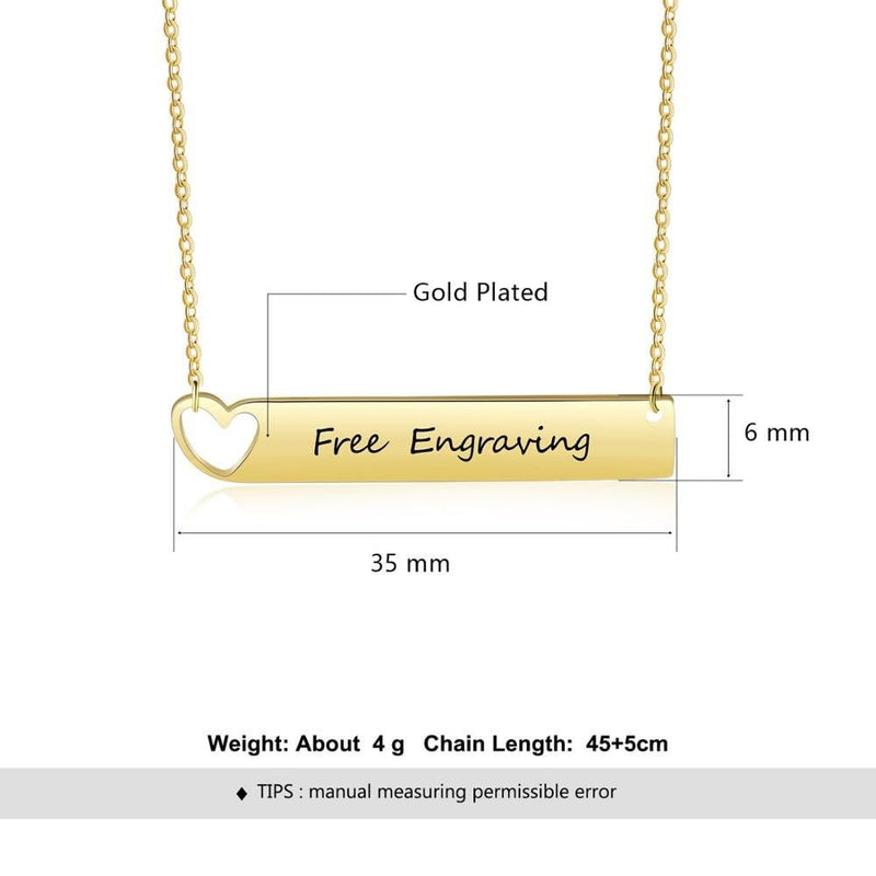 CUSTOM NAME ENGRAVED NAME PLATE NECKLACE