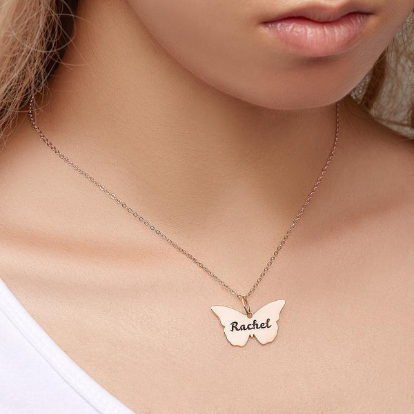 BUTTERFLY WITH NAME NECKLACE