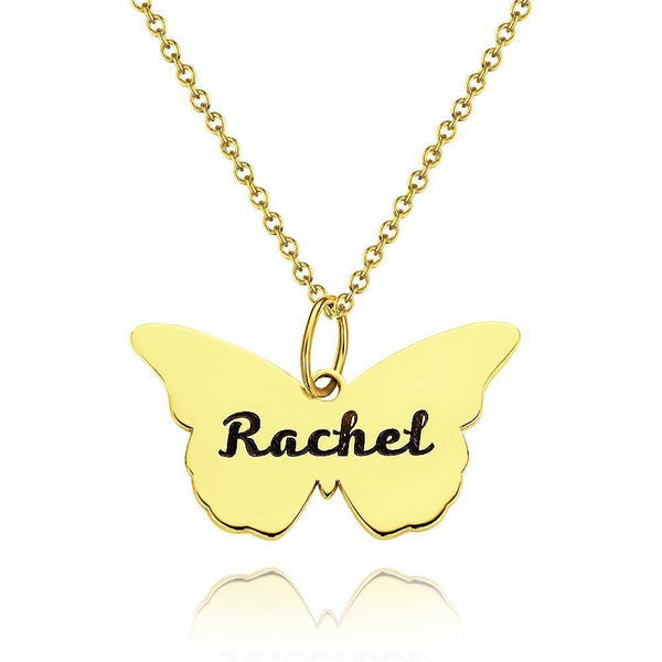 BUTTERFLY WITH NAME NECKLACE