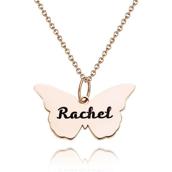 BUTTERFLY WITH NAME NECKLACE