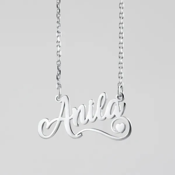 Heart Decorated Name Necklace