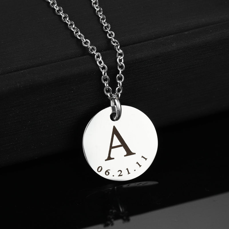 Initial Date Charm Necklace