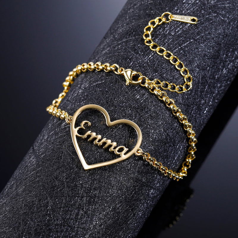 Heart Shape Name Bracelet