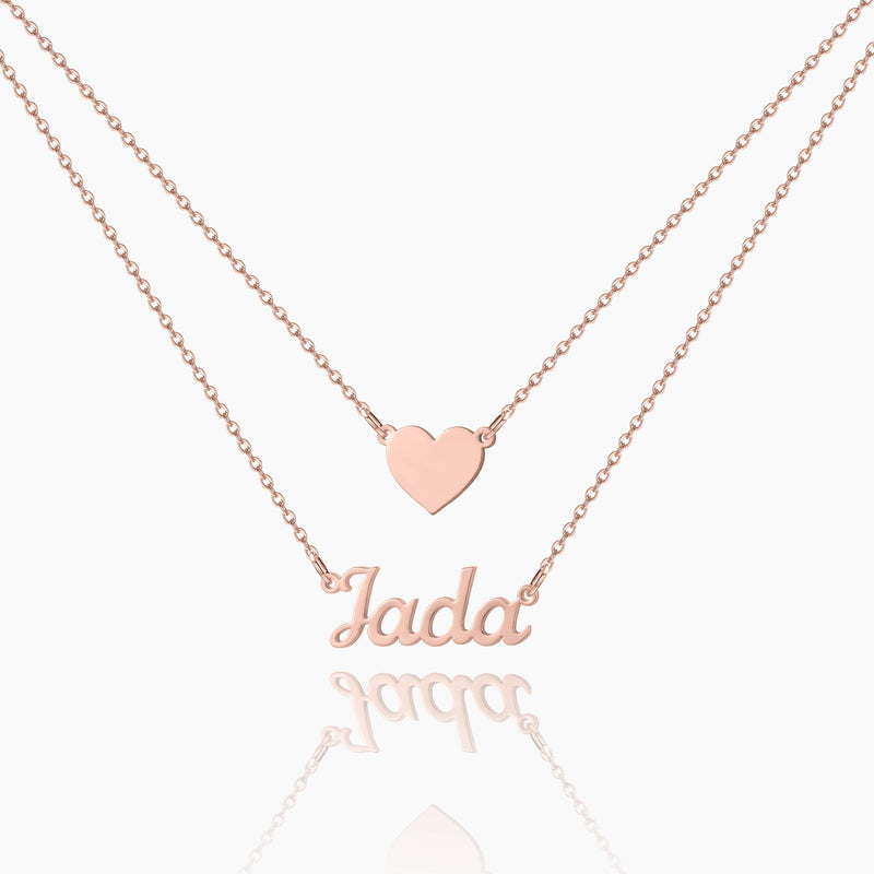 Heart Layer Name Necklace