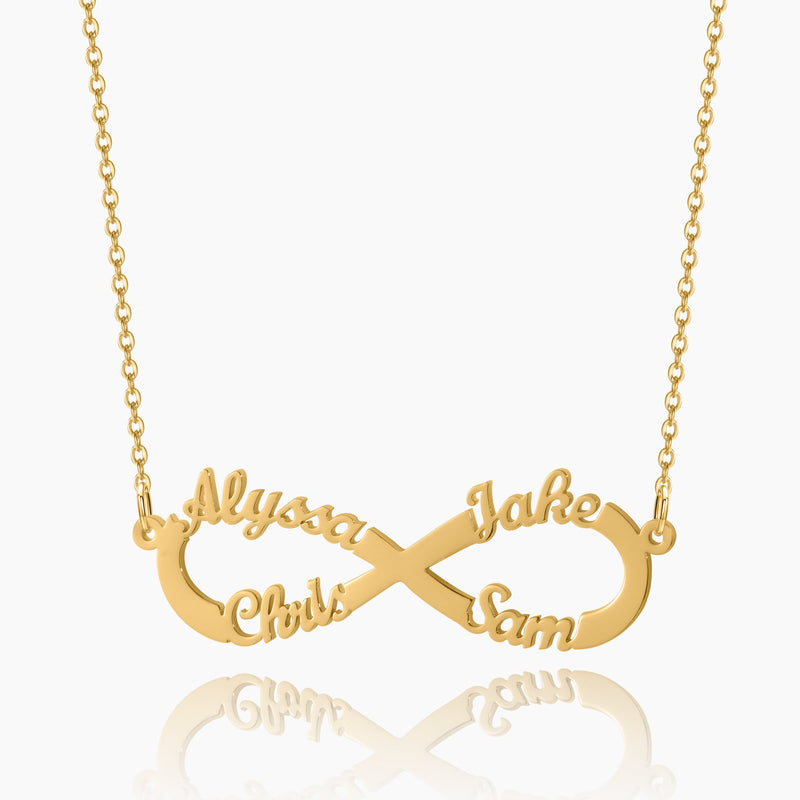 Infinity Four Name Necklace