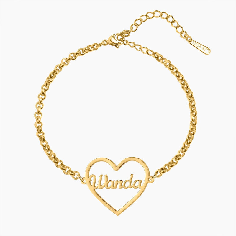 Heart Shape Name Bracelet