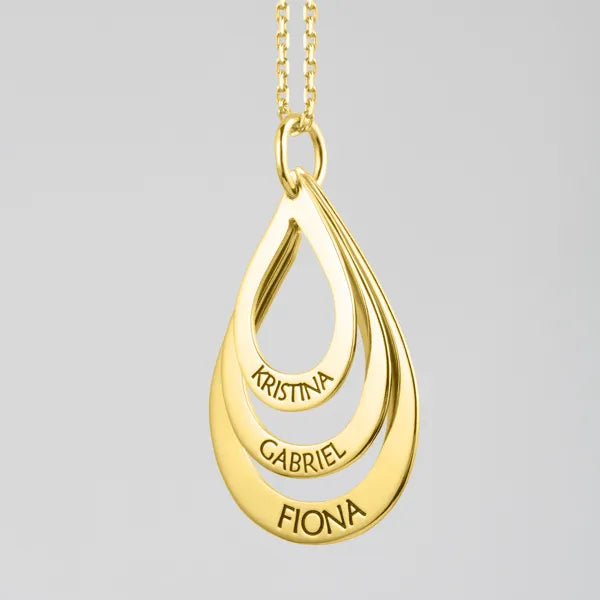 Customised Love Drop Necklace Gold Electroplated