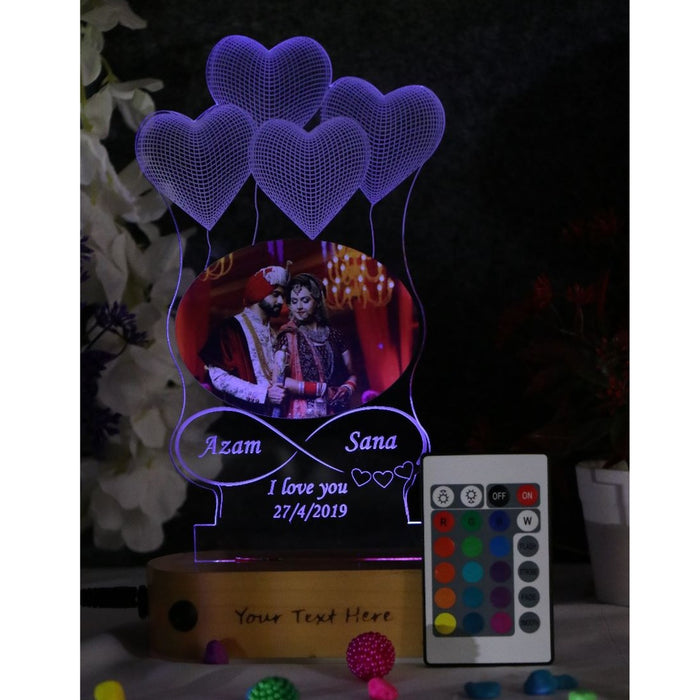 Personalized Name And photo Acrylic LED Table Lamp with Remote