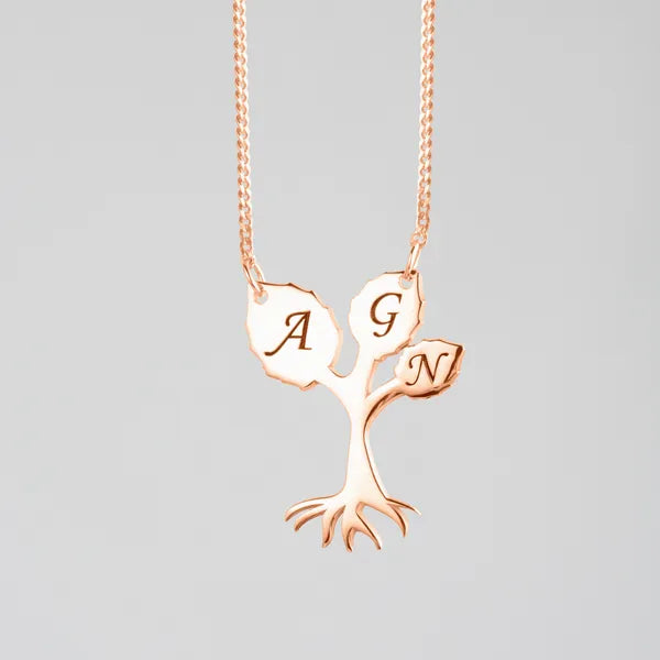 Family Tree Three Leaves Necklace