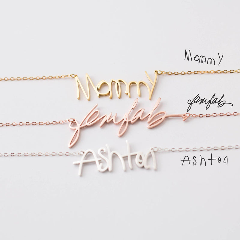 Handwriting of a Loved One on Disc Necklace – Annie & Alfie