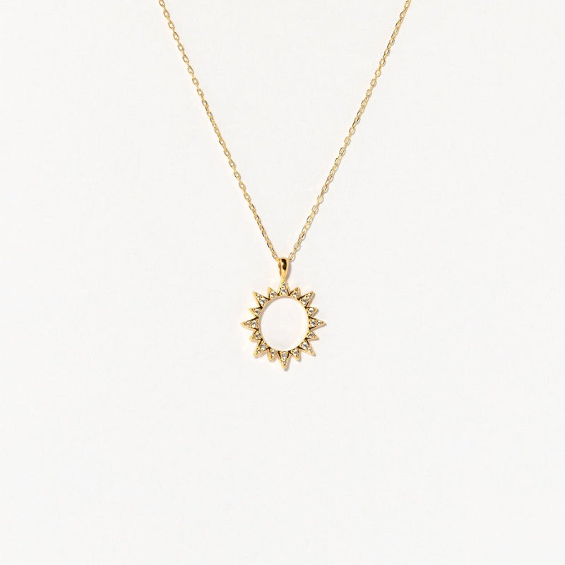Pave Sun Diamond Necklace