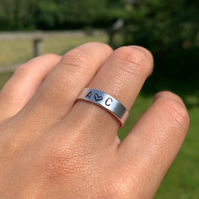 Initial couples ring with heart
