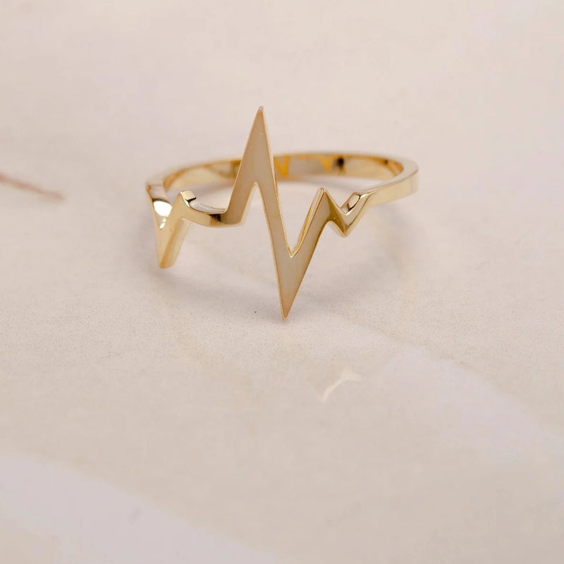 916 Gold Heartbeat Ring & Earring | Merlin Goldsmith