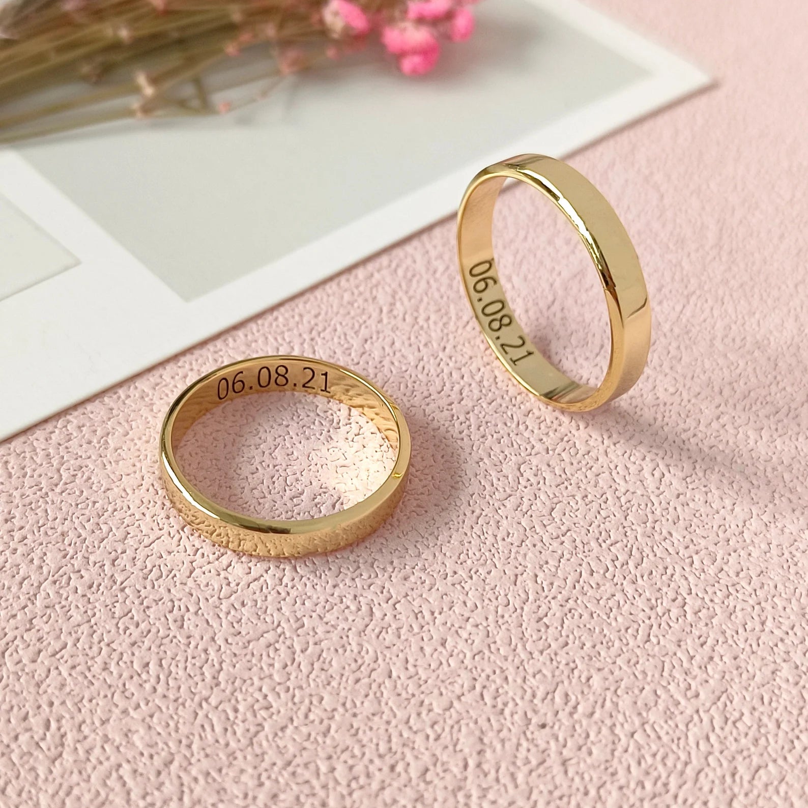 Monogrammed Couples Rings Personalized Couple Rings with Engraving – Artsy Store