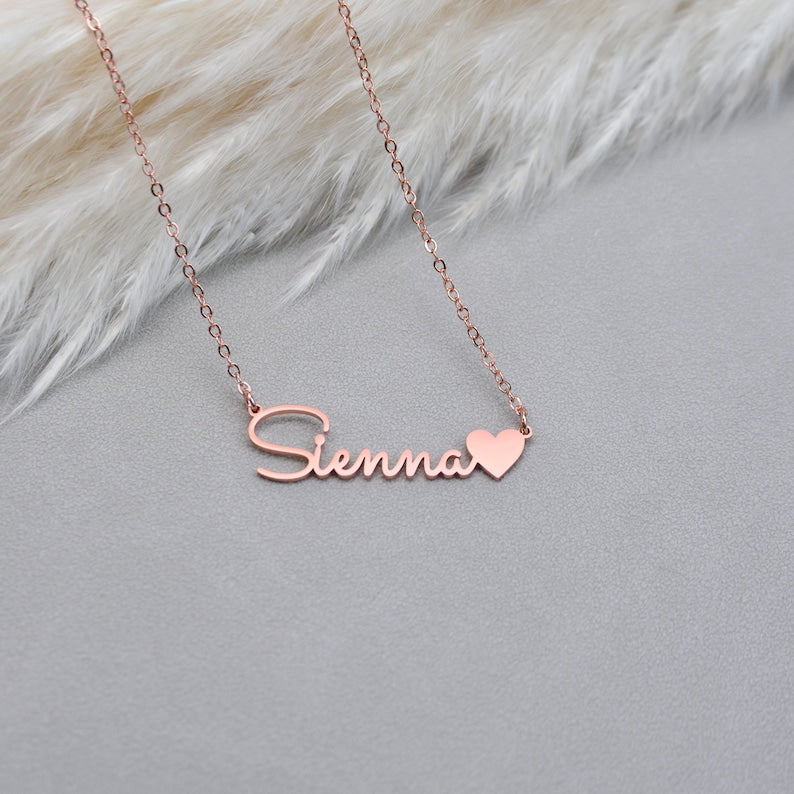 Name Necklace with Heart