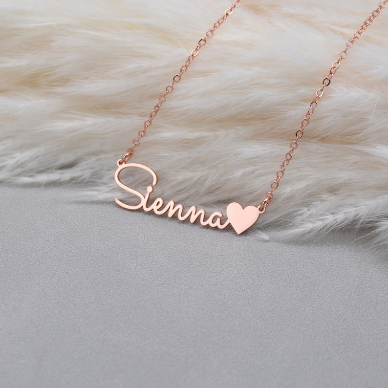 Name Necklace with Heart