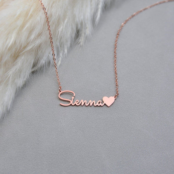 Name Necklace with Heart